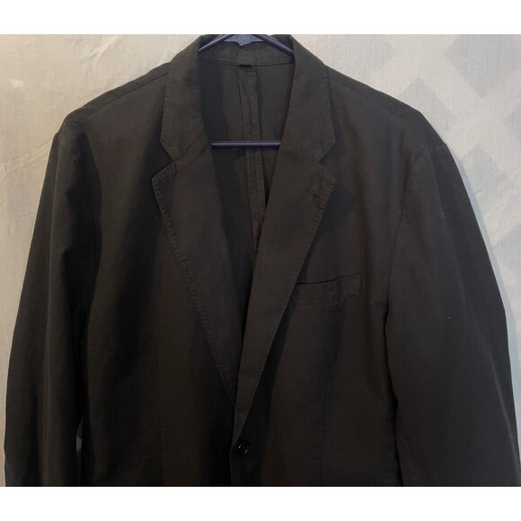 J. CREW SOMELOS Black Ludlow Cotton Linen Unstructured Men's Blazer Size 40L - Picture 2 of 10